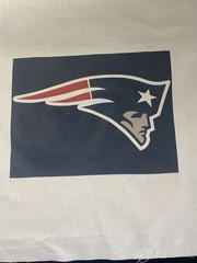 2 NEW ENGLAND PATRIOTS Quilt Block NFL SEWING Square FOOTBALL FABRIC #2