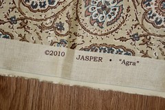 Jasper AGRA — CORAL 100% Hemp Linen Print Fabric 26.5″x13″ +40″x7″ LARGE REMNANT