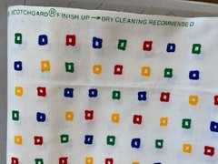 WAVERLY FABRIC~Paint Box~OFF WHITE~Blue Red Yellow Green Squares~49 x 65~COTTON~