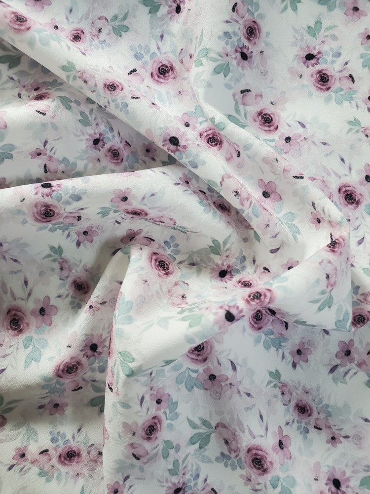 Beautuful floral fabric, smooth polyester Dress Fabric, 3 Yards 60 inch wide