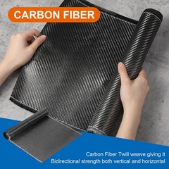10ft x 12 Inch 3K 220g Black Carbon Fiber Fabric Roll 2×2 Twill Weave 1 PCS