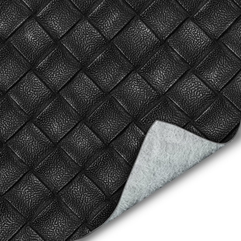 Vvivid Bycast65 Artifical Marine Leather Embossed Lattice Weave Vinyl Black