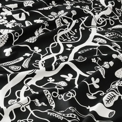 Ikea PIPDÅN Pre-cut fabric, black/white, 59×118″ – NEW – 006.081.64
