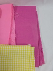 Assorted Fabric Scraps Remnants Lot Mixed Colors Blue Pink Green Yellow White