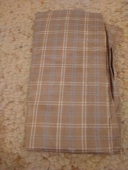 JIM THOMPSON 100% Thai Silk Brown/Blue/White Plaid Fabric – 75″ By 40″