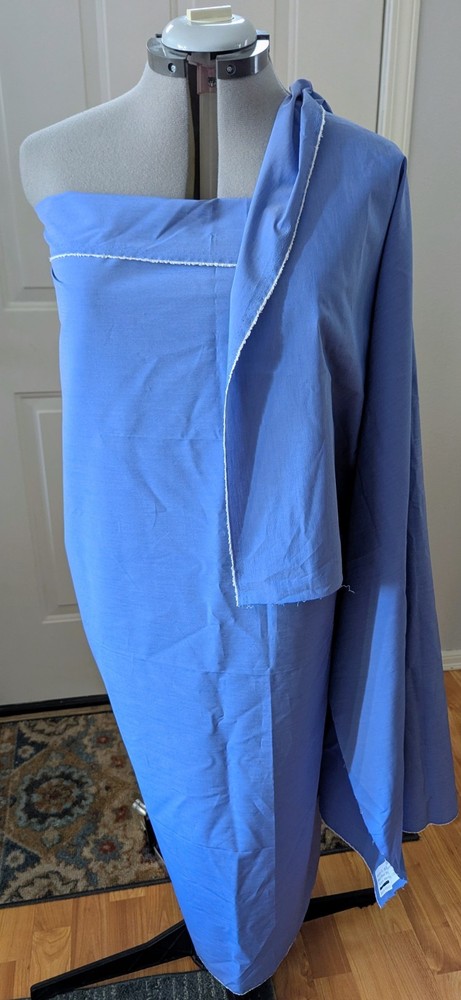 Steel Blue Shirting Apparel Fabric Remnant – 2 Yd x 48″ Wide – Poly Cotton Blend
