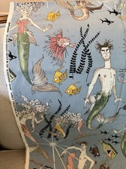 FQ GHASTLIE GHANTIS BLUE Alexander Henry CAT Fish Cotton Quilt Fabric Craft 2019