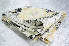2015 Original Screenprint Richloom Upholstery Fabric 5 2/3 Yd Black Gold Floral