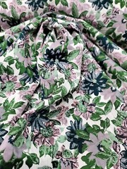 Fabric By The Yard Green Leaves Blush Mauve Floral Brocade Chenille Upholstery