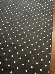 Vtg Dk CHARCOAL GRAY White POLKA DOT 100% COTTON FABRIC quilt weight BTY 44″W