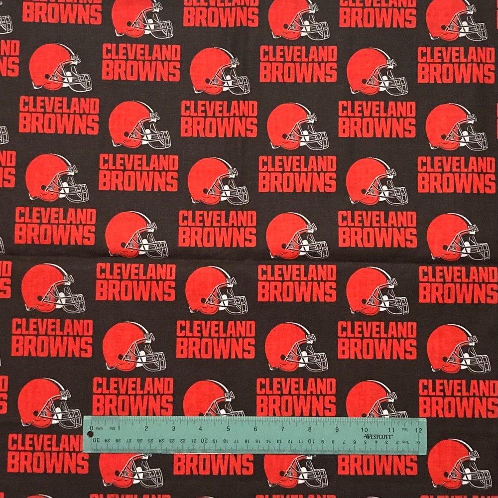 1 Yard – 36″H x 57″W – Brown – NEW Cleveland Browns NFL 100% Cotton Fabric
