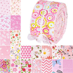 40Pcs Cotton Jelly Roll Fabric Strips for Quilting, 20 Pink Patterns | 2 of Each