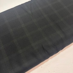 Wool Windowpane Suiting Fabric Black Tan Blue 60″ Wide x 4.25 Yards