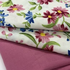 Robert Kaufman Pretty Sweet Floral & Pink Unbranded Quilt Cotton Fabric 2 Yards