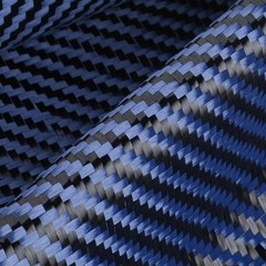 Blue Carbon Fiber Cloth Roll 2×2 Twill Weave 3K/220g Repair 4.9 FT x 12 Inch