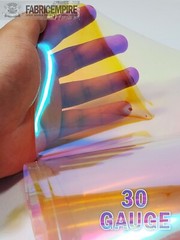30 Gauge Holographic Transparent Pink Plastic Vinyl Fabric 54″W Sold By The Yard