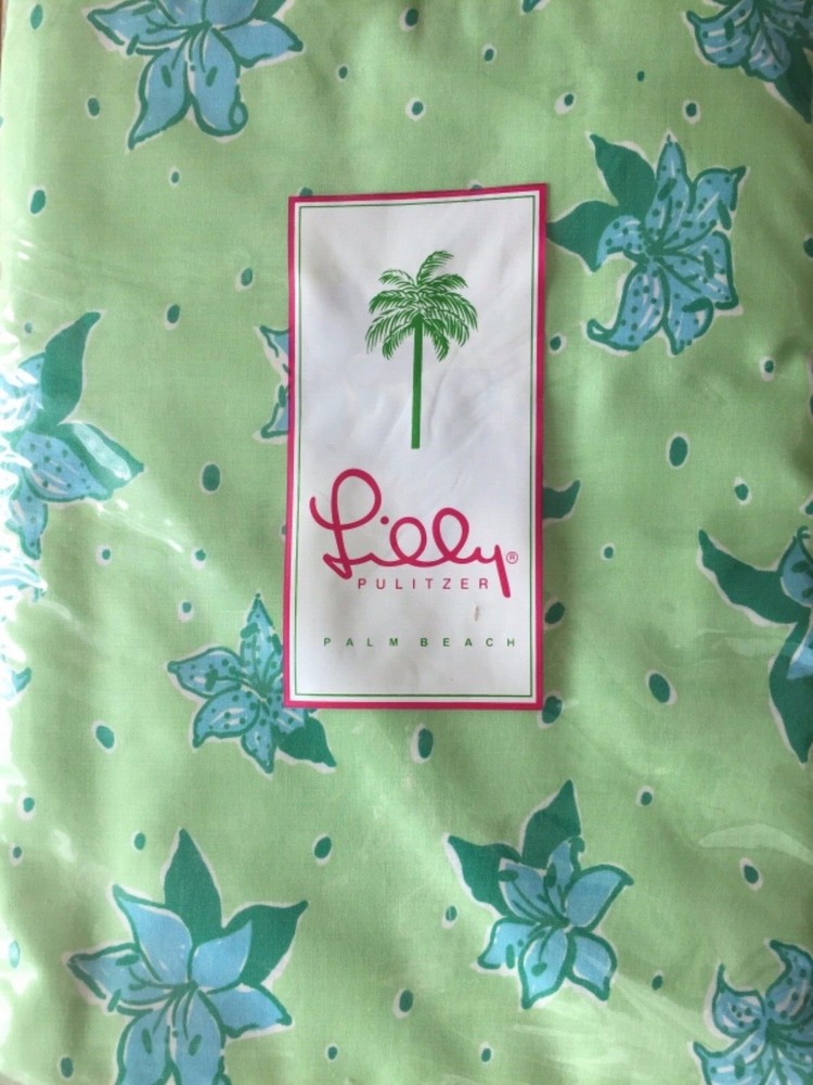 New! Lilly Pulitzer Fabric 112”x108” King Duvet Bedspread Cotton Floating Tiger