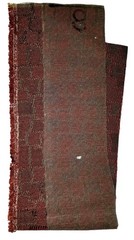 Upholstery Fabric Swatch Dark Rust w/ Dark Gray Tones 18.25″X 4″ #8 Bat Quilting