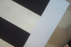 2 Yds Premier Prints Fabric Cotton Black Off White Wide Stripe Upholstery 55″w