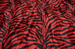fur Faux Zebra Red and Black Upholstery velboa fabric 58″ wide fabric