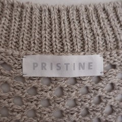 PRISTINE Cotton Yak Linen Mesh Knit V-Neck Vest Size M