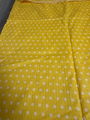 Fabric Lot 4 Yds 18 Ins 44 W “Yellow Polka Dot” Tutti Fruitti Poly Cotton