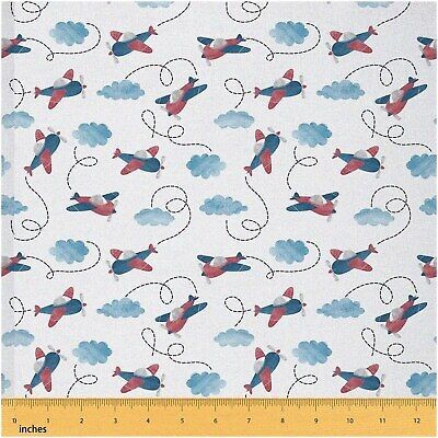 Kids Airplane Print Fabric 36×59 inches