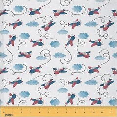 Kids Airplane Print Fabric 36×59 inches
