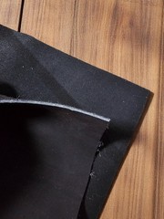 Nubuck Cowhide Leather 1.0-1.5mm Matte, Brushed Top, Black