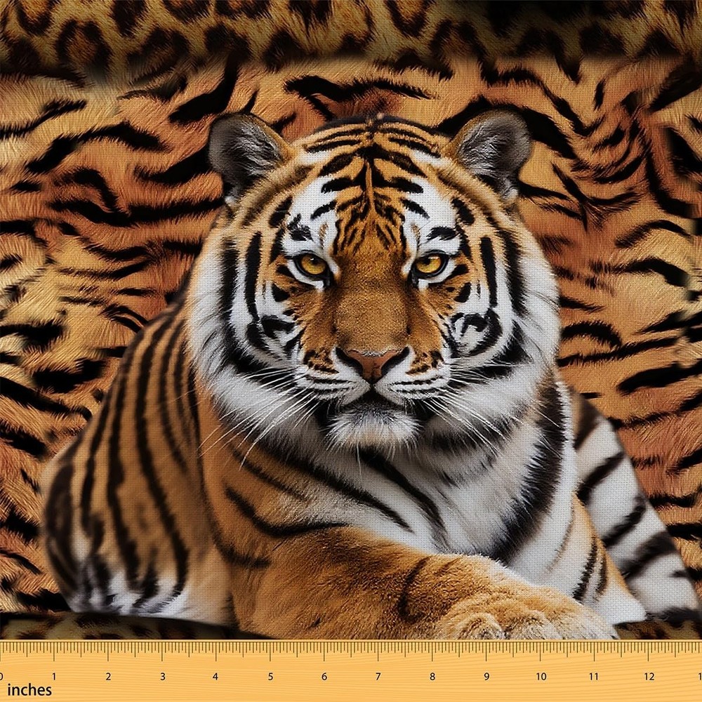 Manfei Tiger Print Vivid Diy Fabric For Girls Boys Woman Craft Loversnatural