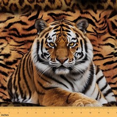 Manfei Tiger Print Vivid Diy Fabric For Girls Boys Woman Craft Loversnatural