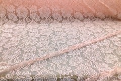 Embroidered Stretch Lace Apparel Fabric Sheer Floral Metallic Soft Pink UU211