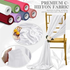 Elegant 59″ Wide White Chiffon Fabric – Perfect for Dresses & Decorative Draping
