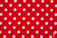 POLKA DOTS – 25 mm SPOTS ON PRINTED POLY COTTON FABRIC – WIDTH 114 CM