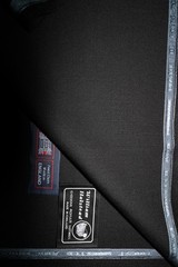 60% MOHAIR, 40% WOOL BLACK SUITING FABRIC MADE IN ENGLAND William Halstead 3.65m