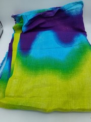 Vibrant Ombre Tie Dye Fabric – 5+ Yards Purple Blue Green Boho Sewing OOP RARE