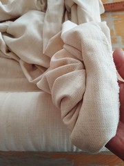 Natural Oatmeal Linen Fabric by yard 6.7Oz Soft Organic Blend —Sewing,Clothing