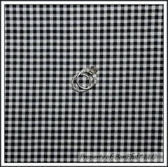 BonEful Fabric FQ Cotton Quilt B&W Black White Gray Gingham Check Block Stripe S