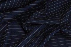 Navy blue pinstripe with Iridescence effects Cotton suiting fabric & buttons.