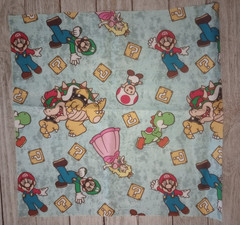 super mario fun fabric length blue 11.5 x 11 inch new