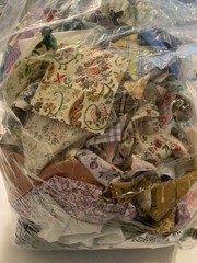 Grab Bag Of Vintage Fabric Scraps And Pieces/ 2 Lbs