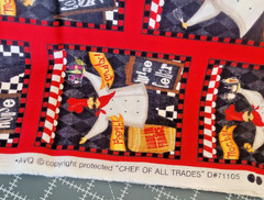 AVQ Chef of All Trades Red and Black Cotton Fabric
