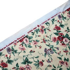 VTG Waverly Fairhaven Bright Floral Fabric 6.5 Sq Yards Cotton Cottage Shabby