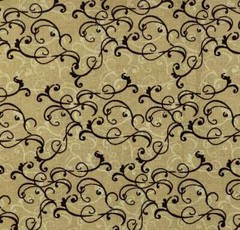 Flowers Floral Swirls Brown Tan Autumn JoAnn Fabric Cotton Quilting 1 3/8 YARDS