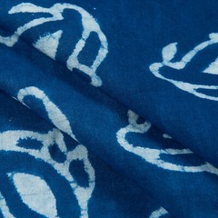Handcrafted Indigo Cotton Fabric – 2.5 Yards Block Print for Dressmaking & Craft