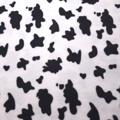 Cow Print Fleece Fabric 58″ Wide Black White Cow Spots Fleece Yard