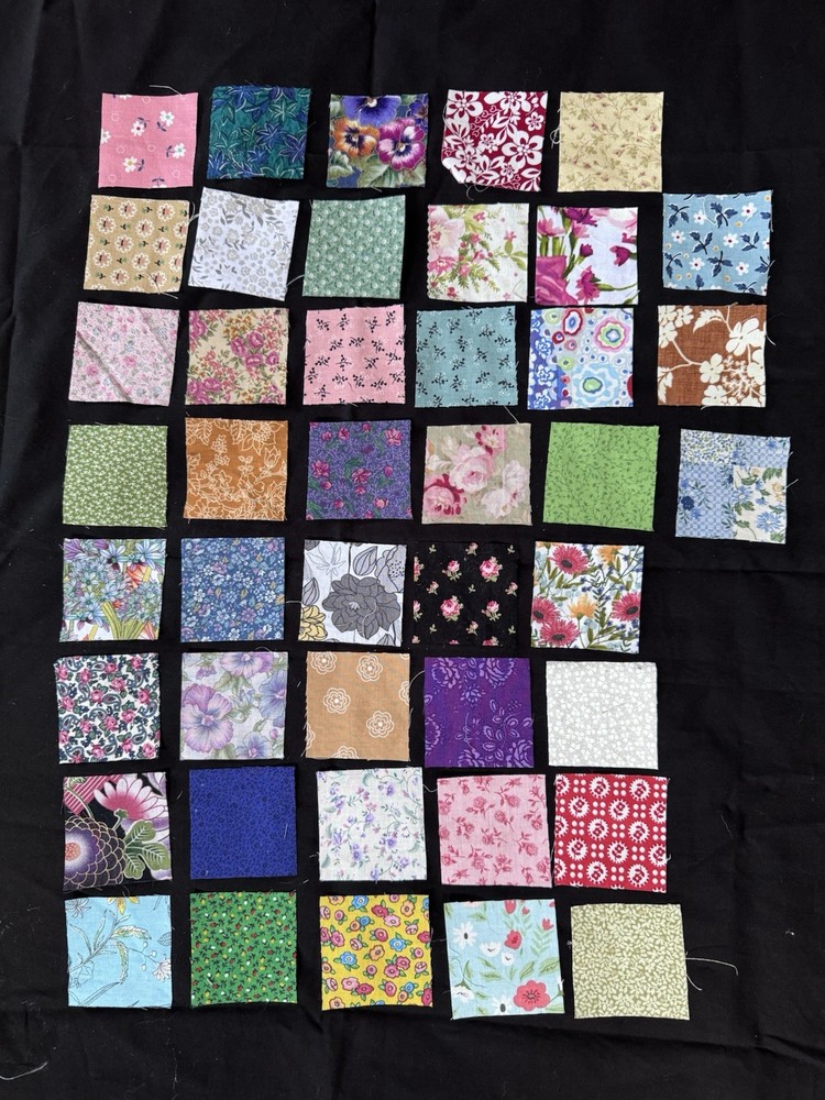 Mini Charm Pack 2.5″ Squares. 42 Floral Prints Sewing Quilting Crafting