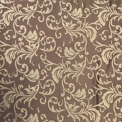 Burgundy Brown Cream Floral Fabric HOME DECOR UPHOLSTERY 1.5 yard Piece 55″ wide