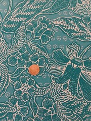 1 Yard Turquoise Blue HANGING GARDENS by M’Liss, Large Print, 42 Wide