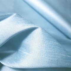 BIPPITY BOPPITY BLUE WHITE TWO TONE FAUX SILK POLY DUPIONI FABRIC 58″ BYTHE YARD